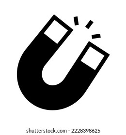 Magnet and pop sign silhouette icon. Vector.