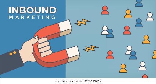 Magnet Pulling People For Inbound Lead Generation -a Digital Marketing Symbol