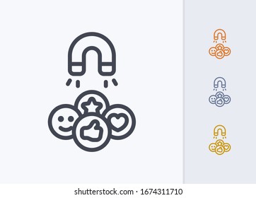 Magnet And Reactions - Pastel Stroke Icons. A professional, pixel-aligned icon.
