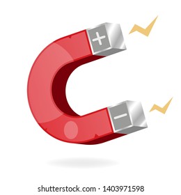 Magnet red icon. Vector illustration.