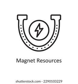Magnet Resources Vector Outline icon Design illustration. Gaming Symbol on White background EPS 10 File