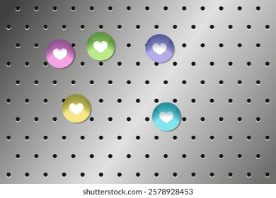 Magnet Set for Magnetic Information Board with Perforated Surface