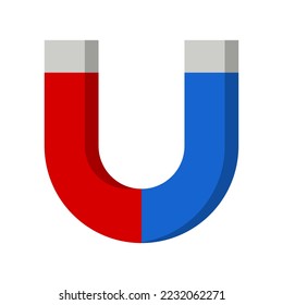 Magnet and shadow icon. Vector.