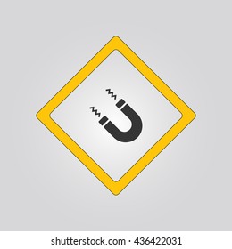 magnet sign. warning. icon