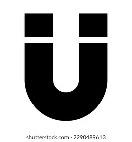 Magnet Silhouette Symbol. u-förmiger Magnet. Vektorgrafik.