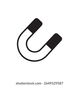 Magnet silhouette vector icon isolated on white background