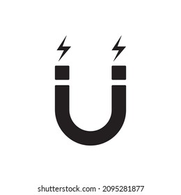 Magnet simple black vector icon.