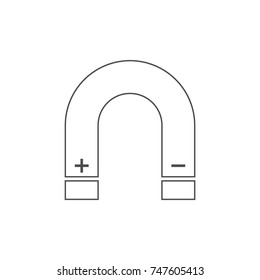 Magnet simple icon. Vector. Contour illustration.