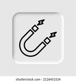 Magnet simple icon vector. Flat desing. Neumorphism design.ai