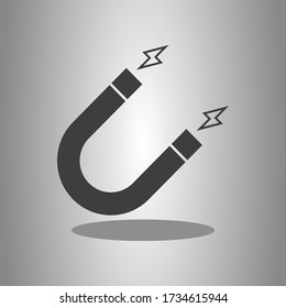Magnet simple icon vector with shadow. Flat design 