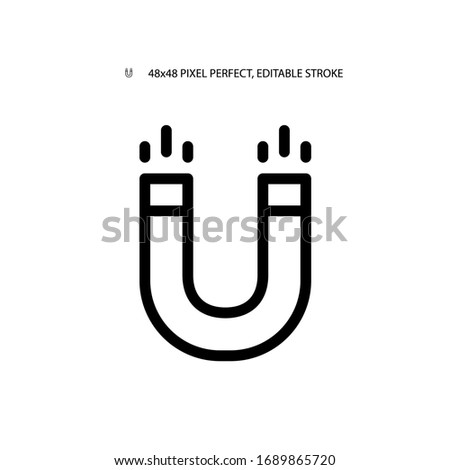 Magnet simple line icon vector illustration. Editable stroke. 48x48 Pixel Perfect.