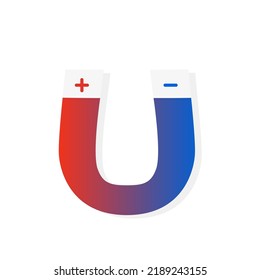 Magnet, in a stylish design plus minus. Vector illustration