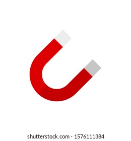 magnet symbol colored icon in flat style, vector
