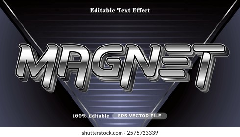 Magnet text effect, Robotic graphic style editable text