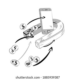magnet that attracts money and phone