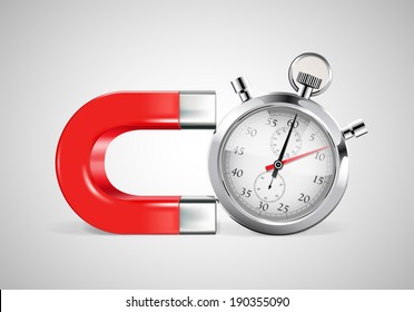 Imán - concepto de gestión del tiempo
