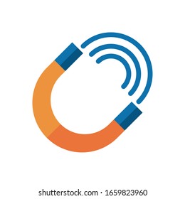 magnet tool science flat style icon vector illustration design