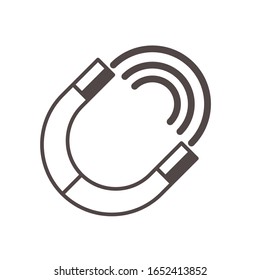 magnet tool science line style icon vector illustration design