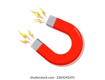 Magnet With Two Poles Cartoon Vector Flat Design