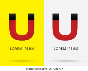 Magnet, U, logo, symbol, icon, graphic, vector.