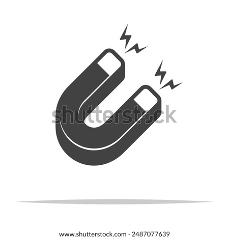 Magnet u shape icon transparent vector isolated