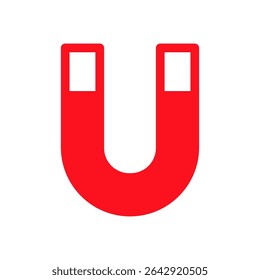 magnet U simple flat icon illustration