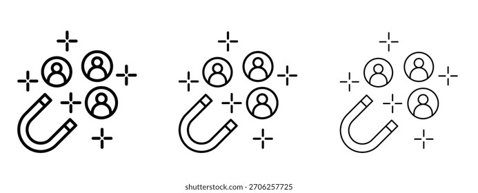 Magnet user icon linear style sign for mobile concept and web design.
