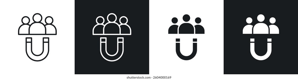 Magnet user icon symbol collection on white background.
