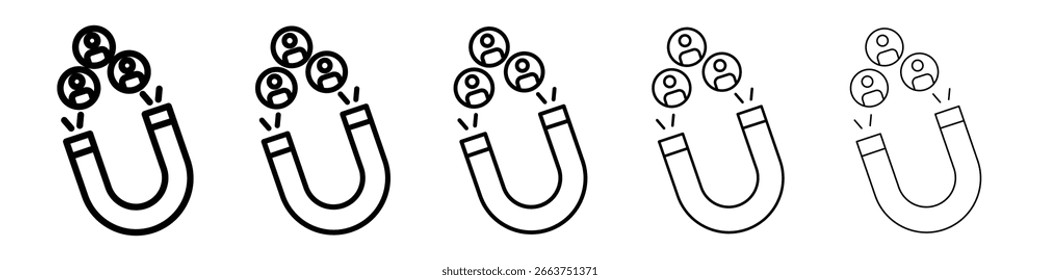 Magnet-Benutzersymbol, Vektorsammlung. EPS 10