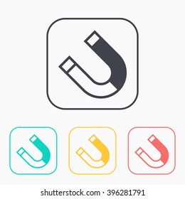 Magnet vector color icon set 