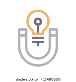 magnet vector color line icon 