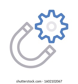 magnet vector color line icon 
