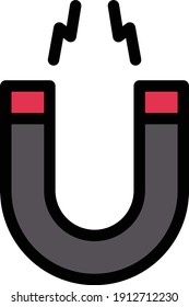 magnet vector color line icon