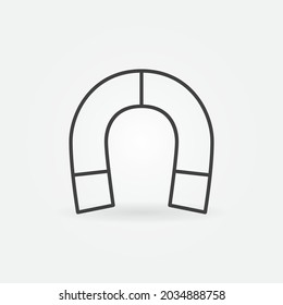 Magnet vector concept icon or symbol in thin line style