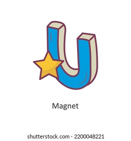 Ilustración de diseño de iconos con un contorno vectorial de imán. Símbolo de juego en el fondo blanco Archivo EPS 10