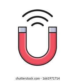 magnet vector flat color icon 