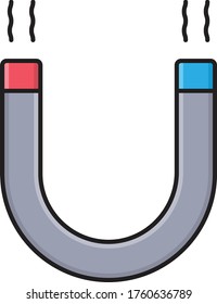 magnet vector flat color icon 