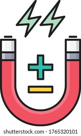 magnet vector flat color icon 