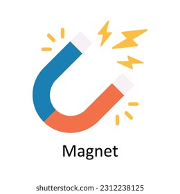 Magnet Vector  Flat Icon Design illustration. Education and learning Symbol on White background EPS 10 File