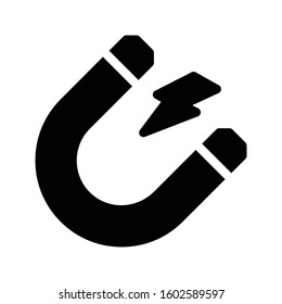 magnet vector glyph flat icon 