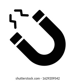 magnet vector glyph flat icon 