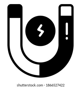 magnet vector glyph icon, school and education icon