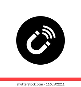 Magnet vector icon, attract symbol. Simple, flat design for web or mobile app