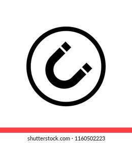 Magnet vector icon, attract symbol. Simple, flat design for web or mobile app