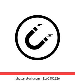 Magnet vector icon, attract symbol. Simple, flat design for web or mobile app