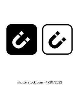 Magnet vector icon. Black and white