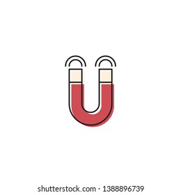 magnet vector icon concept, isolated on white background