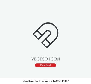 Magnet vector icon. Editable stroke. Symbol in Line Art Style for Design, Presentation, Website or Mobile Apps Elements, Logo. Magneto symbol illustration. Pixel vector graphics - Vector