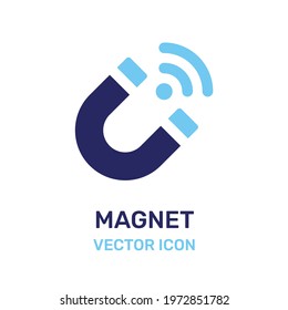 Magnet vector icon. Electromagnetic concept