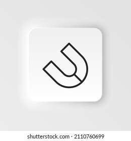 Magnet vector icon. Element of design tool for mobile concept and web apps vector. Thin neumorphic style vector icon for website design